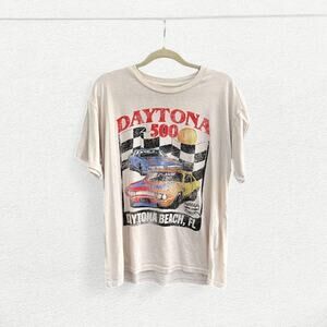Nascar Daytona 500 Beach Florida Race Car Tee in Off White